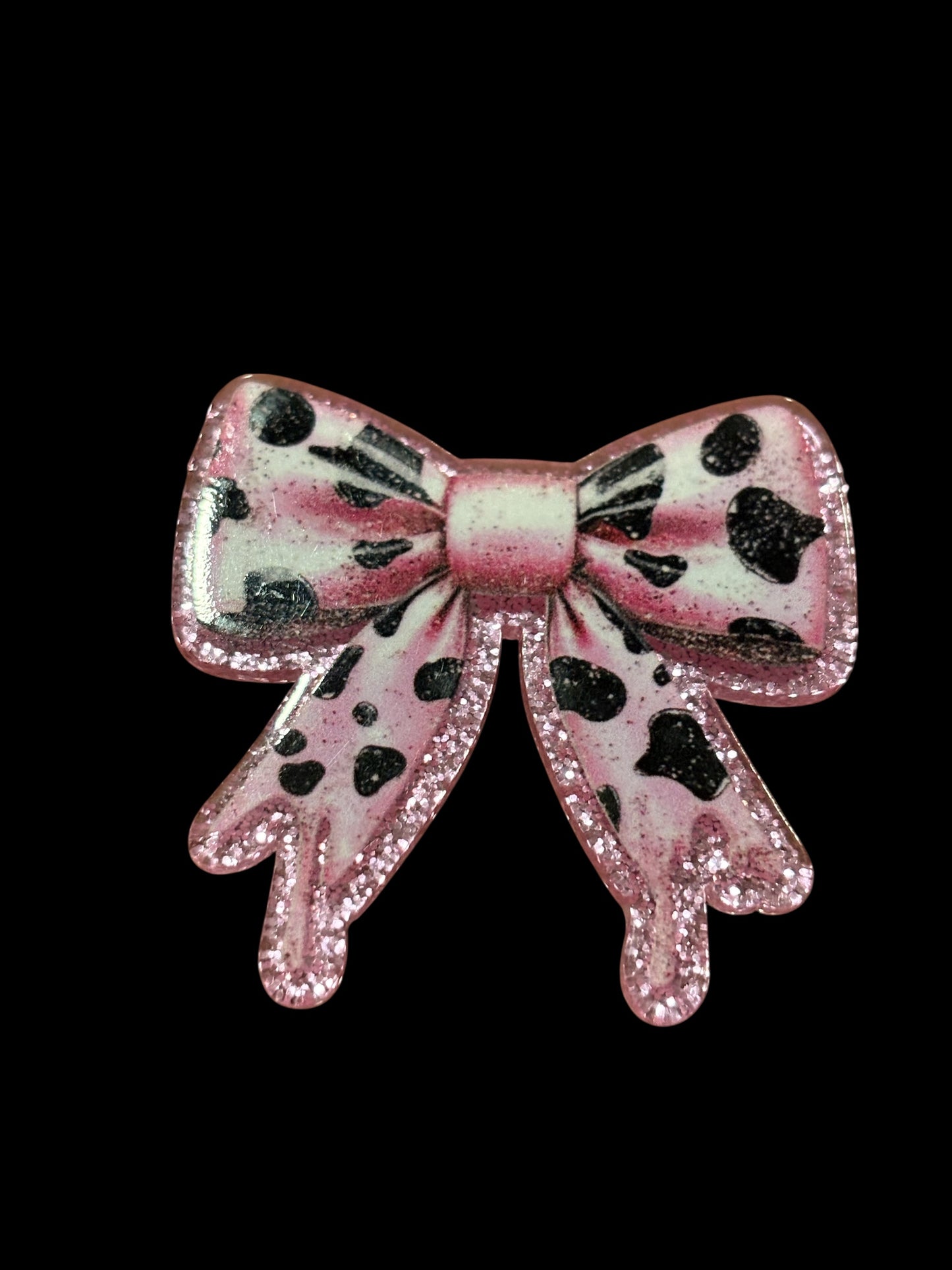 Cow spot pink bow