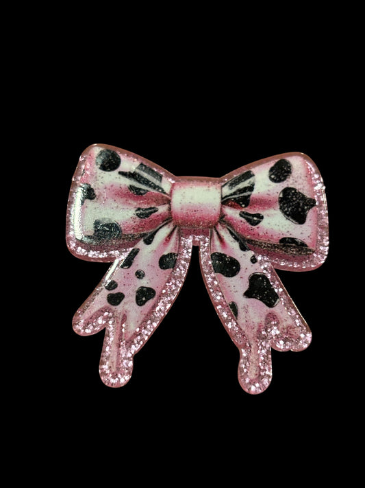Cow spot pink bow